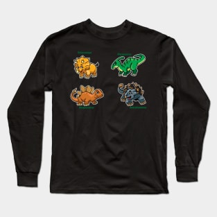 Cute Prehistoric Dinosaurs Long Sleeve T-Shirt